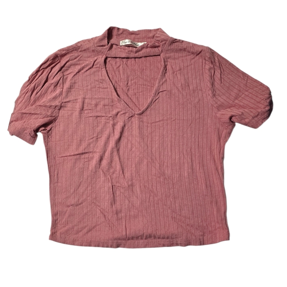Heart & Hips Pink V-Neck Top